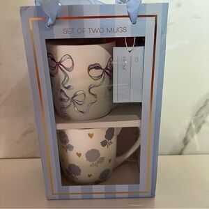 Elegant Floral Ribbon Mug Set